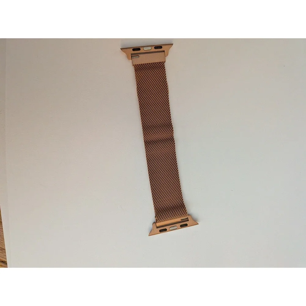 Rose Gold Milanese Loop Mesh Magnetic Watch Band for Apple Watch 38 40 41mm